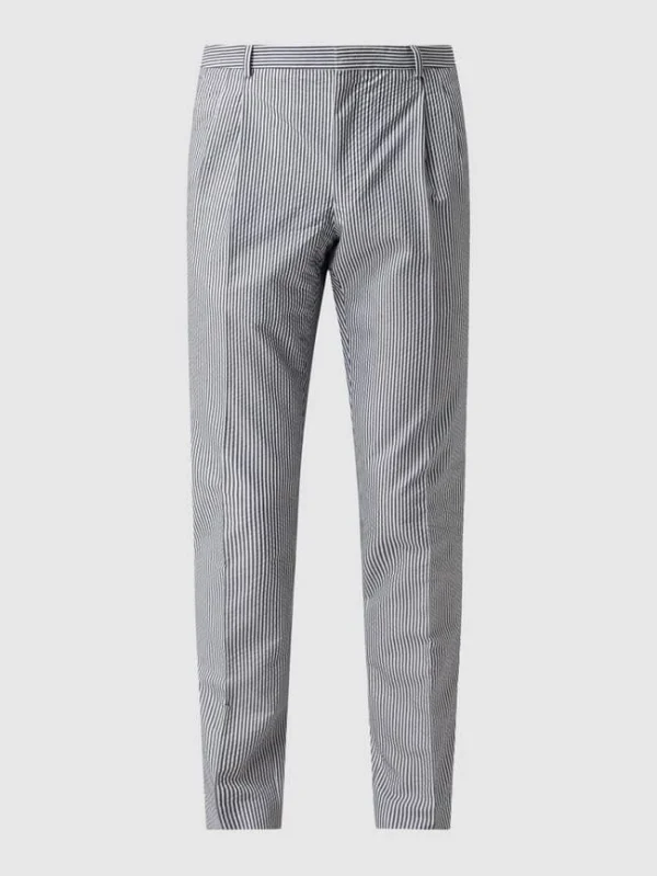 Neu ⌛ Tommy Hilfiger Slim Fit Anzughose Aus Seersucker – Marineblau ? 3