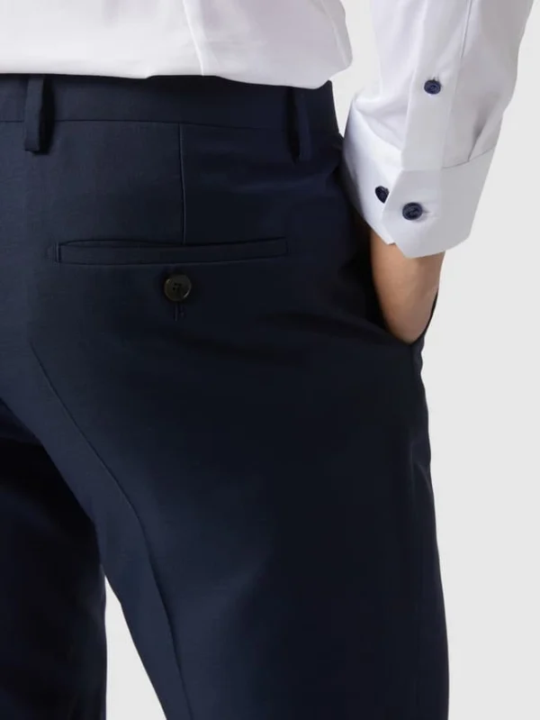 Bester Verkauf ? CG – Club Of Gents Slim Fit Anzug-Hose Aus Schurwolle – Blau ? 4