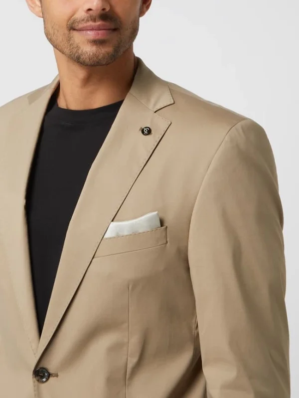 Top 10 ? Carl Gross Modern Fit 2-Knopf-Sakko Mit Stretch-Anteil Modell ‘Sander’ – Beige ? 4