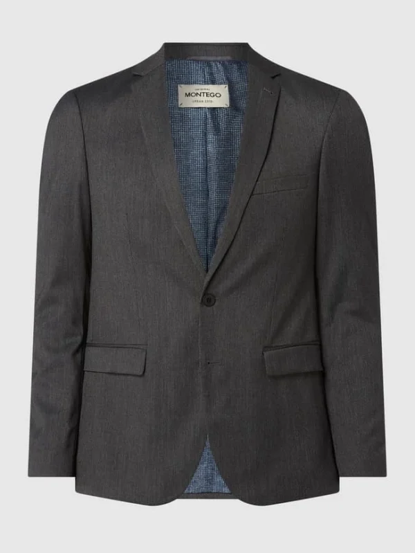 Bester Verkauf ? Montego Super Slim Fit 2-Knopf-Sakko Mit Stretch-Anteil – Anthrazit ? 1