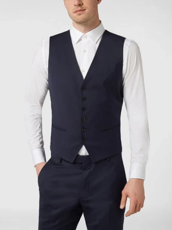 Blitzangebot ? JOOP! Collection Slim Fit Weste Mit Webstruktur Modell ‘White’ – Marineblau ❤️ 5
