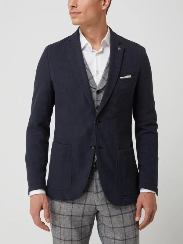 Aktion ? CG – Club Of Gents Slim Fit 2-Knopf-Sakko Aus Jersey Modell ‘Carter’ – Blau ? 5