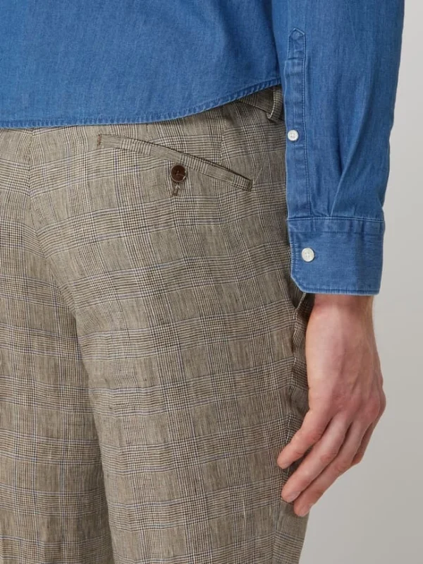 Blitzangebot ? Carl Gross Anzughose Aus Leinen Modell ‘Tomte’ – Mittelbraun ⭐ 4
