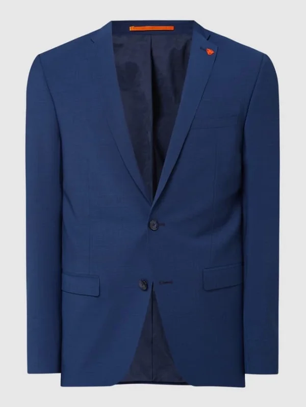 Bestpreis ? Roy Robson Extra Slim Fit 2-Knopf-Sakko Mit Schurwoll-Anteil – Blau ? 3