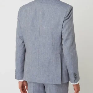 Blitzangebot ? Atelier Torino Slim Fit 2-Knopf-Sakko Aus Leinen-Schurwoll-Mix Modell ‘Tito’ – Bleu ? 16