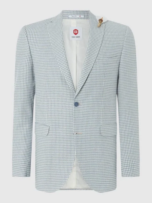 Bestpreis ? CG – Club Of Gents Slim Fit 2-Knopf-Sakko Mit Leinen-Anteil Modell ‘Paul’ – Hellblau ✨ 3