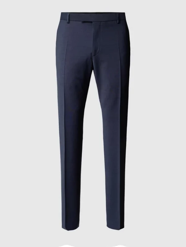 Aktion ? Strellson Slim Fit Anzughose Mit Bügelfalten ‘Flex Cross’ – Marineblau ❤️ 3