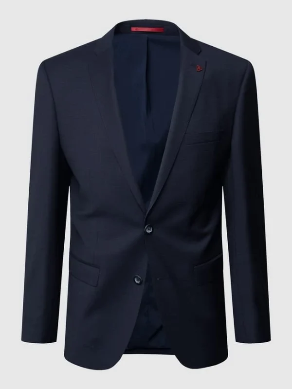 Auslauf ? Roy Robson Slim Fit 2-Knopf-Sakko Aus Schurwolle ‘Techno Suit’ – Marineblau ? 3