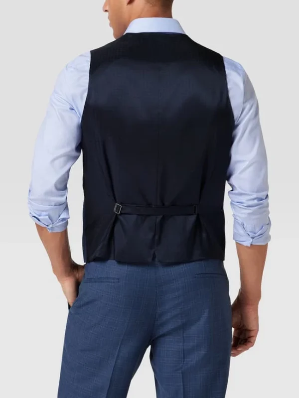 Neu ? BOSS Slim Fit Weste Mit Logo-Detail Modell ‘Huge Vest’ – Blau ❤️ 6