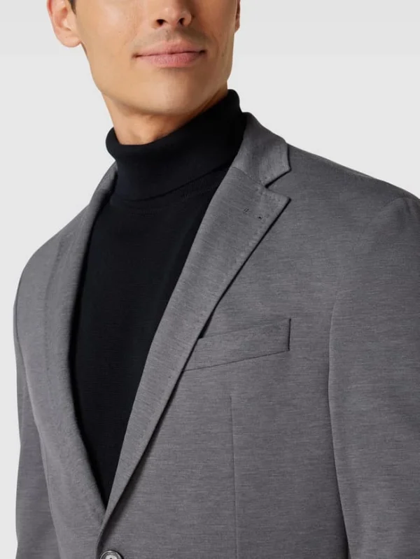 Bester Verkauf ? Baldessarini Slim Fit 2-Knopfsakko Mit Anstecknadel Modell ‘Seba’ – Silber Meliert ✔️ 4