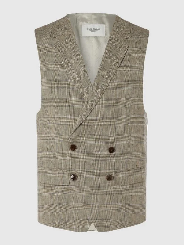 Beste Bewertungen von ? Carl Gross Modern Fit Weste Aus Leinen Modell ‘Farrington’ – Mittelbraun ? 3