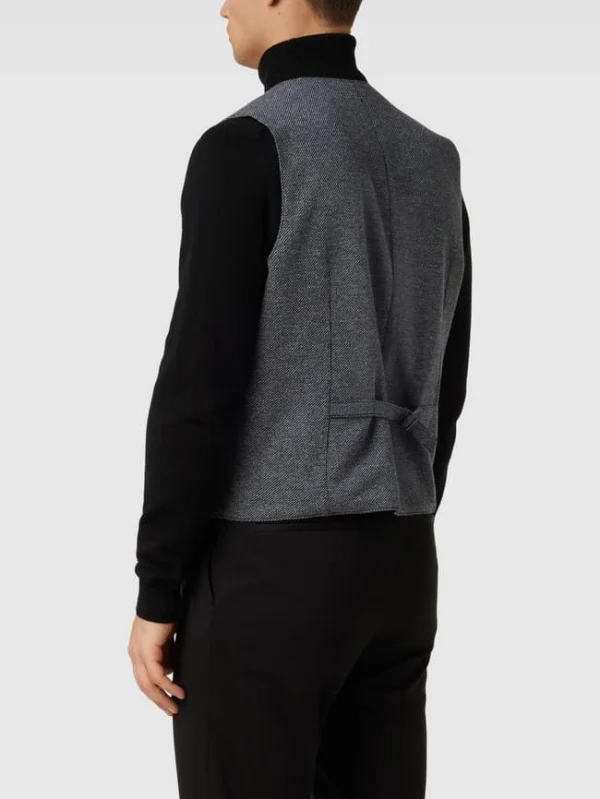 Billig ? Christian Berg Men Weste Mit Strukturmuster – Blau ❤️ 6