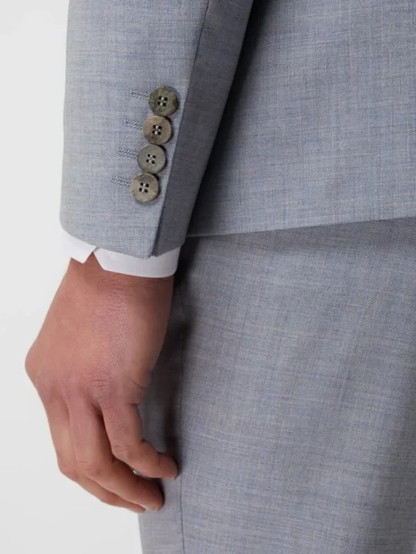 Auslauf ? DIGEL Slim Fit 2-Knopf-Sakko Aus Schurwolle Modell ‘Rod’ – Hellblau ? 7