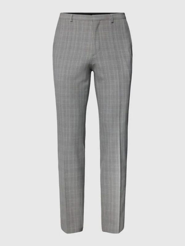 Angebote ? HUGO Hose Mit Glencheck-Muster Modell ‘Hesten’ – Hellgrau ? 3