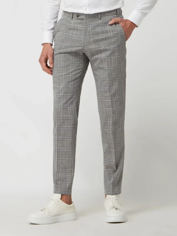 Bestpreis ? DIGEL Slim Fit Anzughose Mit Leinen-Anteil Modell ‘Franco’ – Mittelgrau ? 5