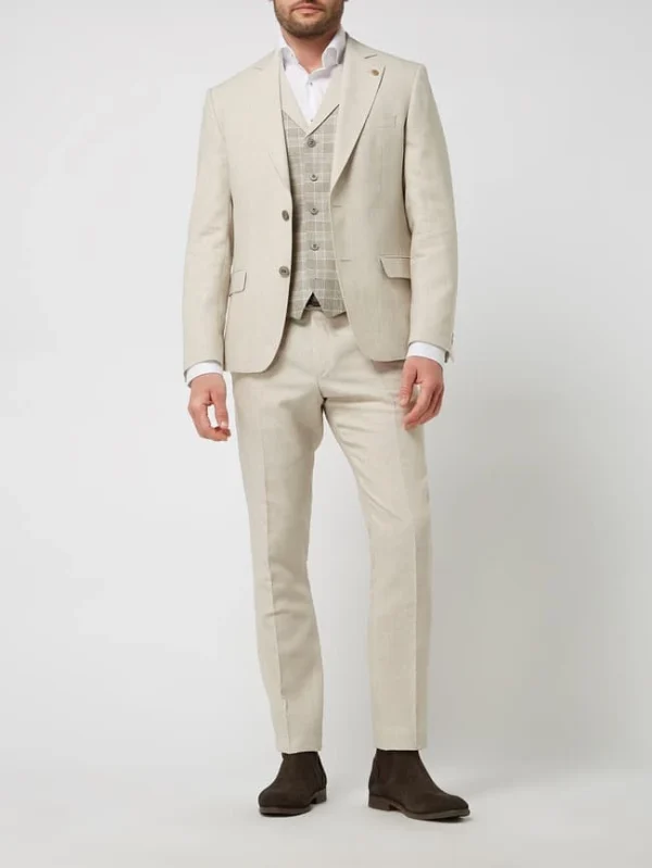 Angebote ? Atelier Torino Weste Aus Schurwoll-Leinen-Mix Modell ‘Sabino’ – Beige ? 1