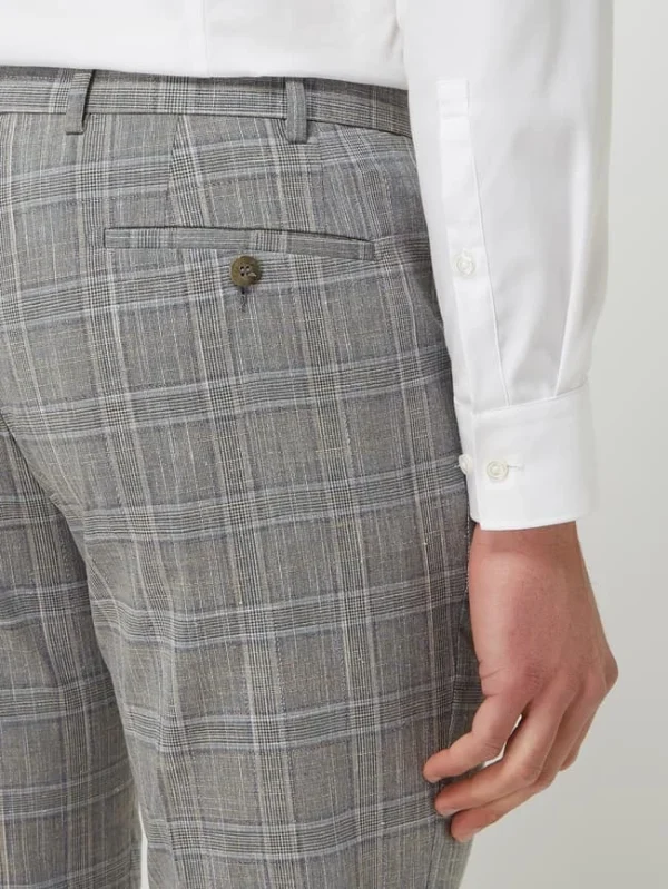 Bestpreis ? DIGEL Slim Fit Anzughose Mit Leinen-Anteil Modell ‘Franco’ – Mittelgrau ? 4