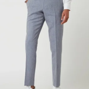 Billig ? Atelier Torino Slim Fit Anzughose Aus Leinen-Schurwoll-Mix Modell ‘Cane’ – Bleu ? 13
