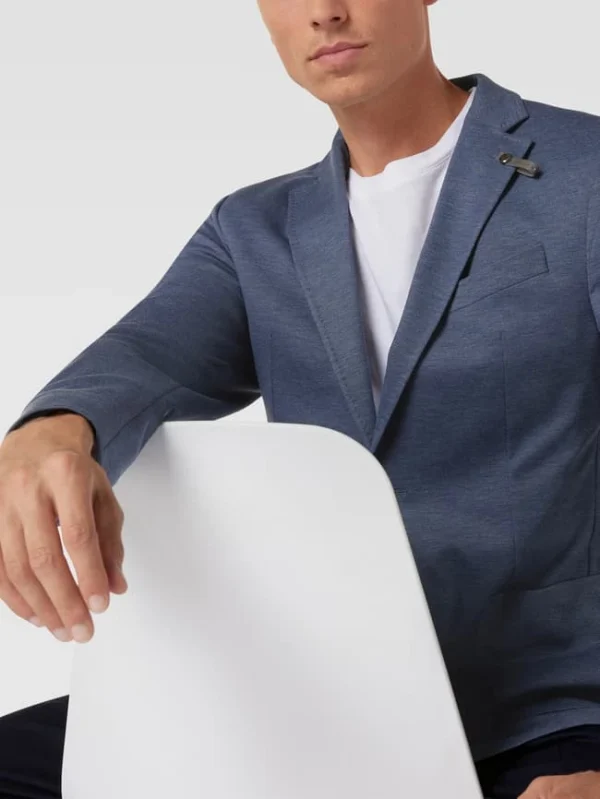 Auslauf ? Baldessarini Slim Fit 2-Knopfsakko Mit Anstecknadel Modell ‘Seba’ – Blau ? 4