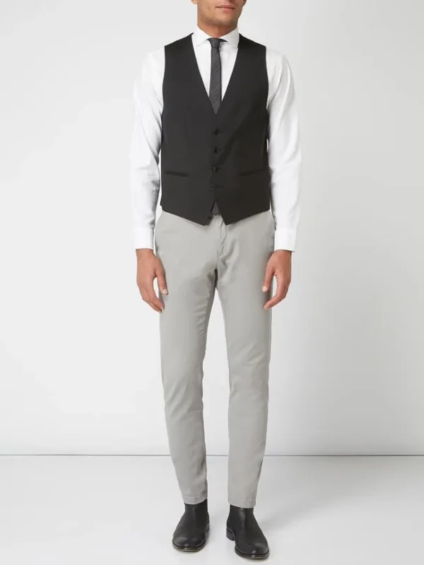 Großhandel ? BOSS Slim Fit Weste Aus Schurwolle – Schwarz ? 1