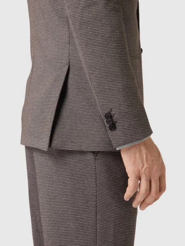 Blitzangebot ? JOOP! Collection Extra Slim Fit 2-Knopf-Sakko Mit Hahnentrittmuster – Mittelbraun ? 4