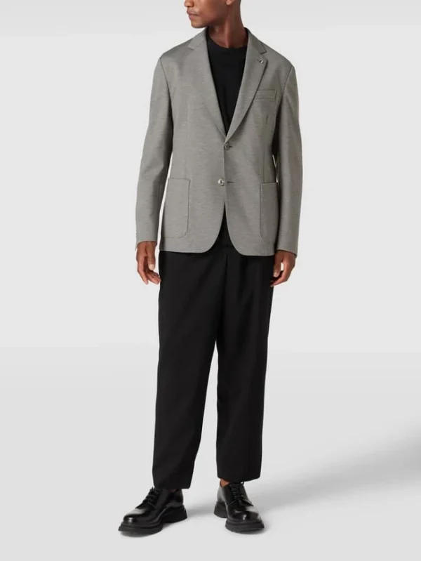 Budget ? BOSS Slim Fit 2-Knopf-Sakko In Melierter Optik Modell ‘Hanry’ – Hellgrau ? 1