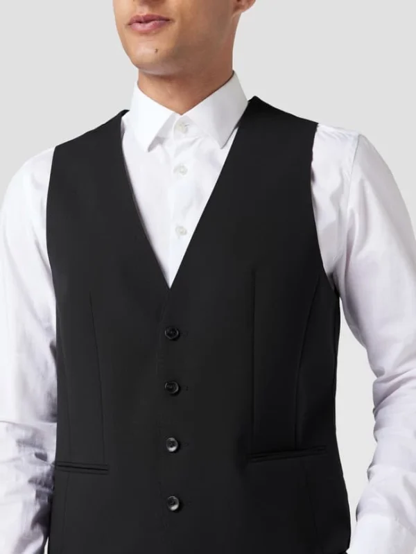 Budget ? BOSS Weste Mit Paspeltaschen Modell ‘Huge Vest’ – Schwarz ? 4