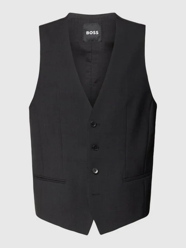 Besorgen ✨ BOSS Weste Mit Paspeltaschen Modell ‘Huge Vest’ – Anthrazit ? 3