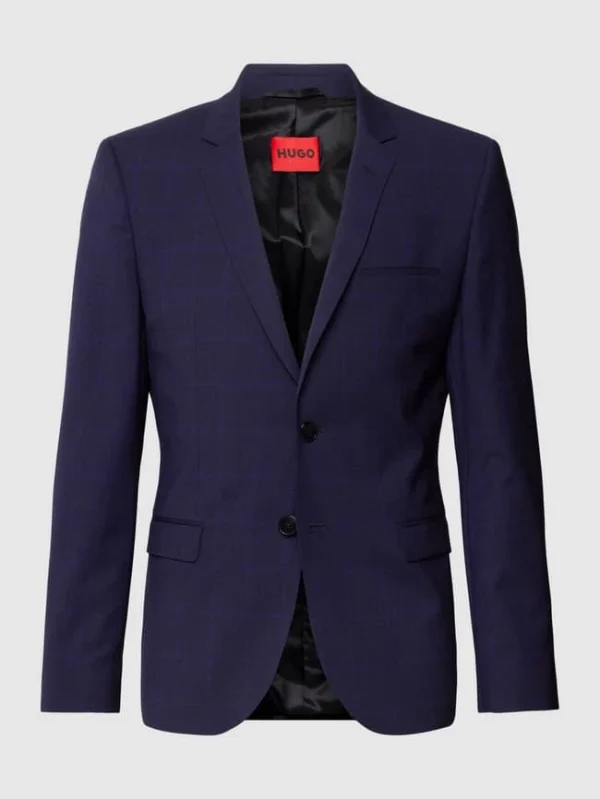 Beste Bewertungen von ? HUGO Extra Slim Fit 2-Knopf-Sakko Mit Karomuster Modell ‘Arti’ – Royalblau ? 3