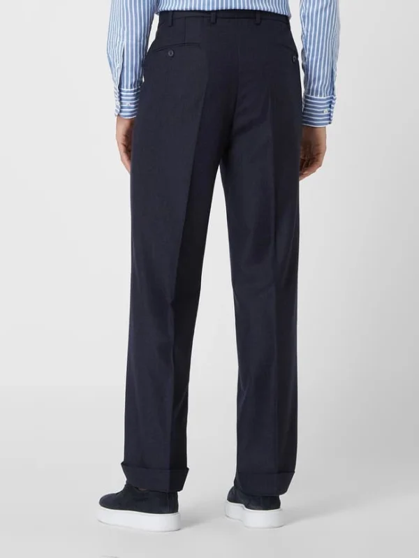 Billig ? Hiltl Anzughose Aus Schurwolle Modell ‘Milano’ – Marineblau Meliert ❤️ 6