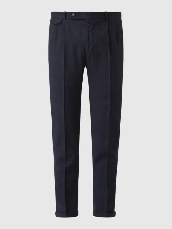 Großhandel ? Windsor Shaped Fit Anzughose Aus Leinenmischung Modell ‘Sapo’ – Marineblau ? 3