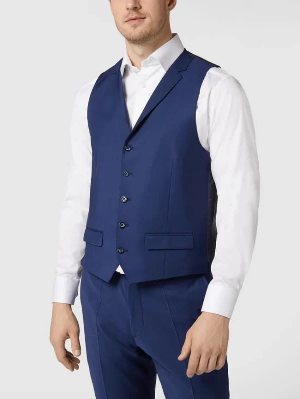 Am billigsten ? Roy Robson Weste Aus Schurwollmischung Mit Reverskragen – Royalblau ? 5