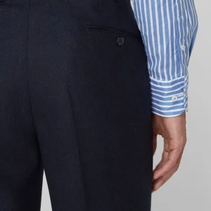 Billig ? Hiltl Anzughose Aus Schurwolle Modell ‘Milano’ – Marineblau Meliert ❤️ 11