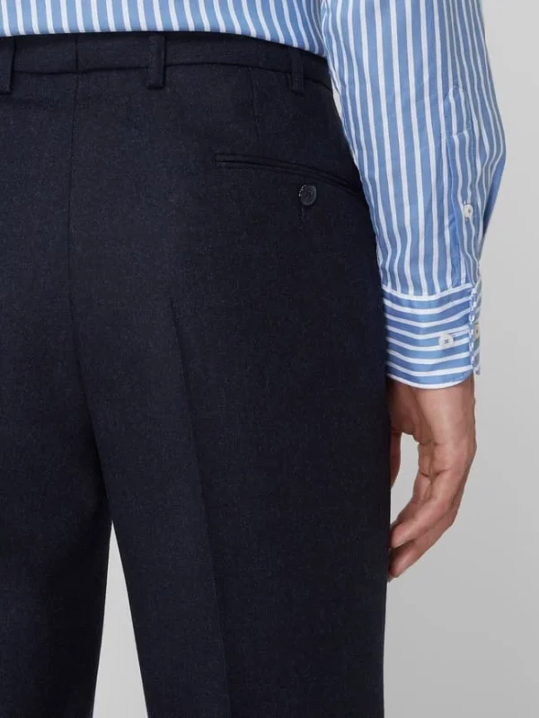 Billig ? Hiltl Anzughose Aus Schurwolle Modell ‘Milano’ – Marineblau Meliert ❤️ 4