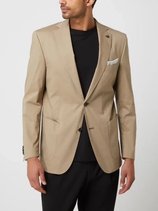 Top 10 ? Carl Gross Modern Fit 2-Knopf-Sakko Mit Stretch-Anteil Modell ‘Sander’ – Beige ? 5