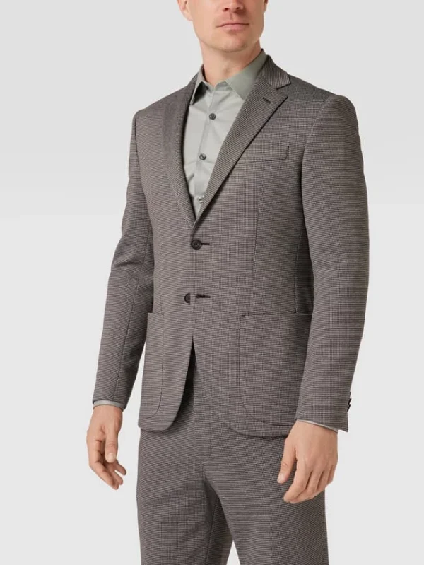 Blitzangebot ? JOOP! Collection Extra Slim Fit 2-Knopf-Sakko Mit Hahnentrittmuster – Mittelbraun ? 5