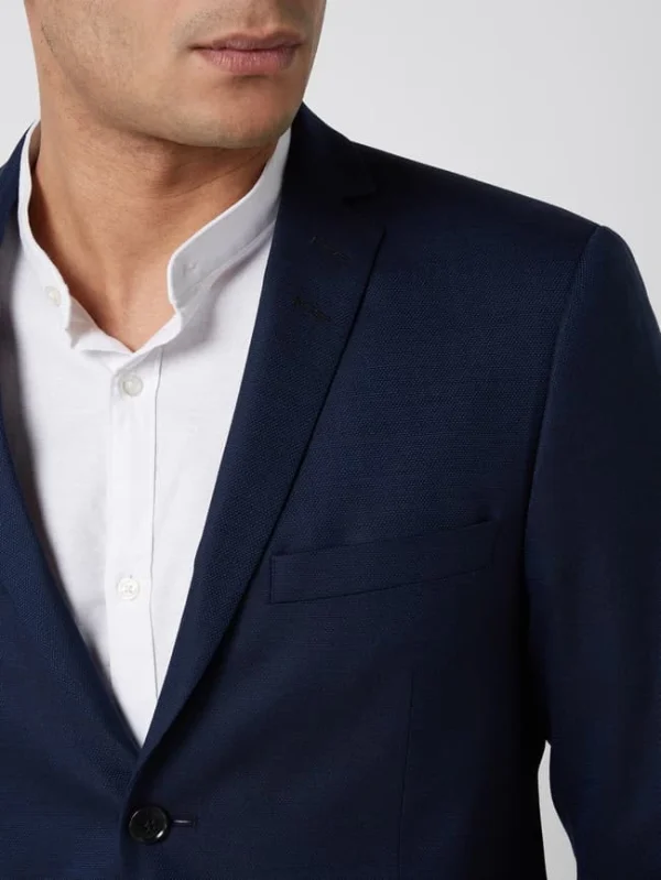 Coupon ? Tiger Of Sweden Slim Fit 2-Knopf-Sakko Aus Woll-Elasthan-Mix Modell ‘Jil’ – Blau ✔️ 4