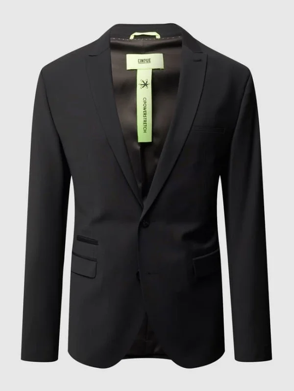 Coupon ? Cinque Slim Fit 2-Knopf-Sakko Mit Stretch-Anteil Modell ‘CiCastello’ – ‘CIPOWERSTRETCH’ – Schwarz ? 3