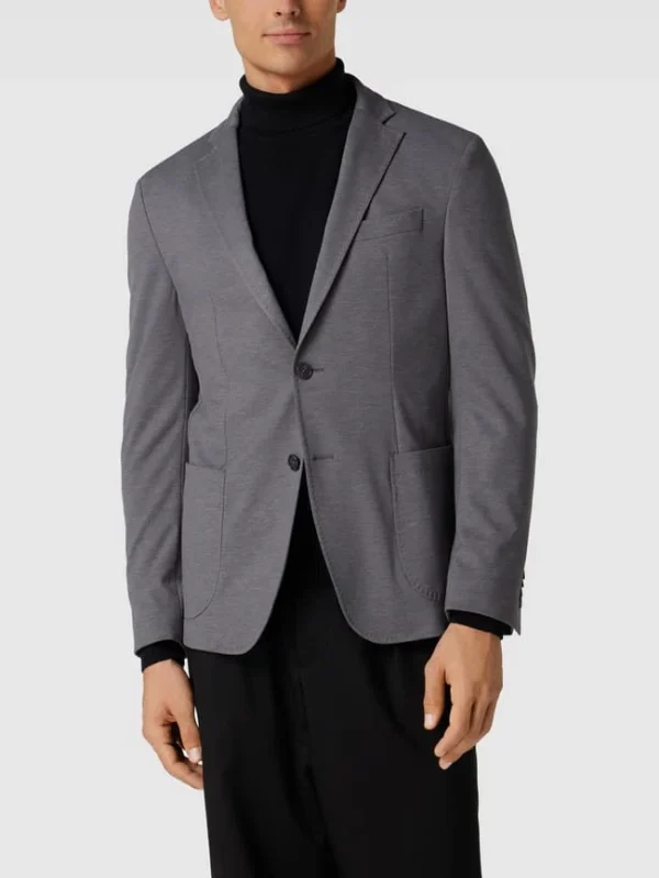 Bester Verkauf ? Baldessarini Slim Fit 2-Knopfsakko Mit Anstecknadel Modell ‘Seba’ – Silber Meliert ✔️ 5