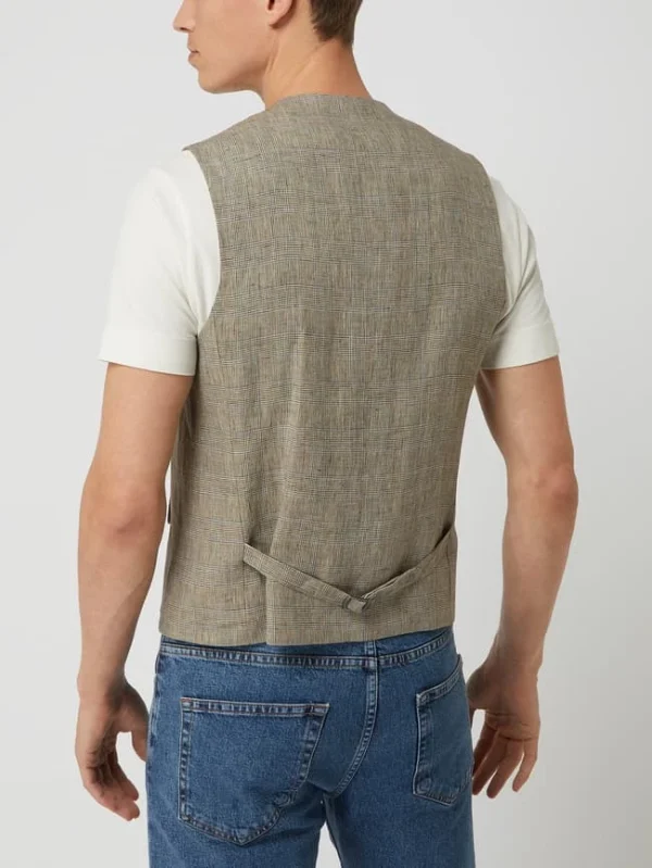Beste Bewertungen von ? Carl Gross Modern Fit Weste Aus Leinen Modell ‘Farrington’ – Mittelbraun ? 6