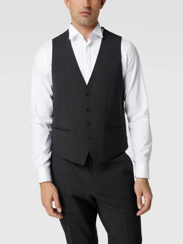 Coupon ? BOSS Weste Mit Paspeltaschen Modell ‘Huge Vest’ – Anthrazit ? 5