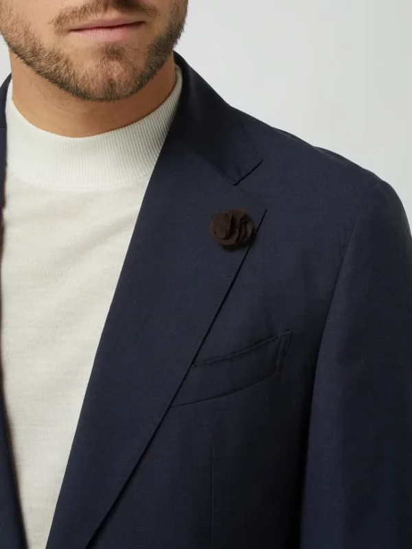 Bester Verkauf ⭐ Windsor Shaped Fit 2-Knopf-Sakko Aus Schurwolle Modell ‘Travel-W’ – Marineblau ? 4