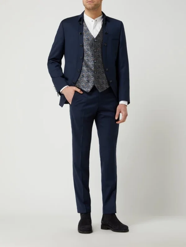 Budget ? Wilvorst Regular Fit Anzughose Mit Woll-Anteil – Marineblau ? 1