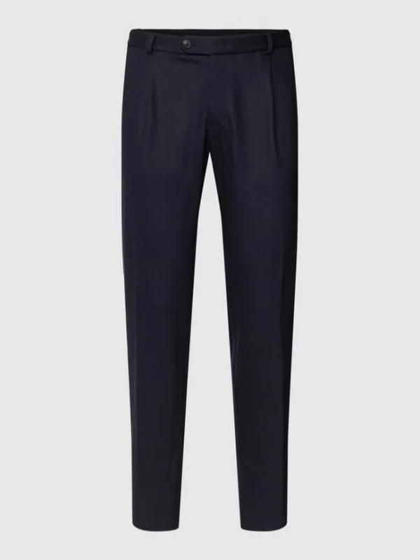 Budget ? Windsor Hose In Unifarbenem Design Modell ‘Floro’ – Marineblau ? 3