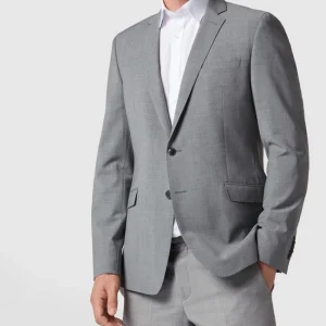 Brandneu ❤️ Strellson Slim Fit 2-Knopf-Sakko Mit Fallendem Revers ‘Flex Cross’ – Hellgrau ✔️ 15