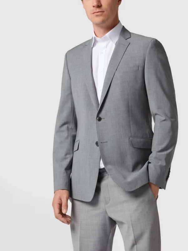 Brandneu ❤️ Strellson Slim Fit 2-Knopf-Sakko Mit Fallendem Revers ‘Flex Cross’ – Hellgrau ✔️ 5