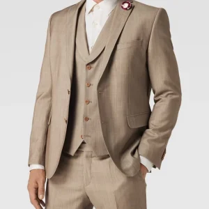 Neu ✔️ CG – Club Of Gents Slim Fit 2-Knopf-Sakko Mit Zier-Detail – Beige ? 13