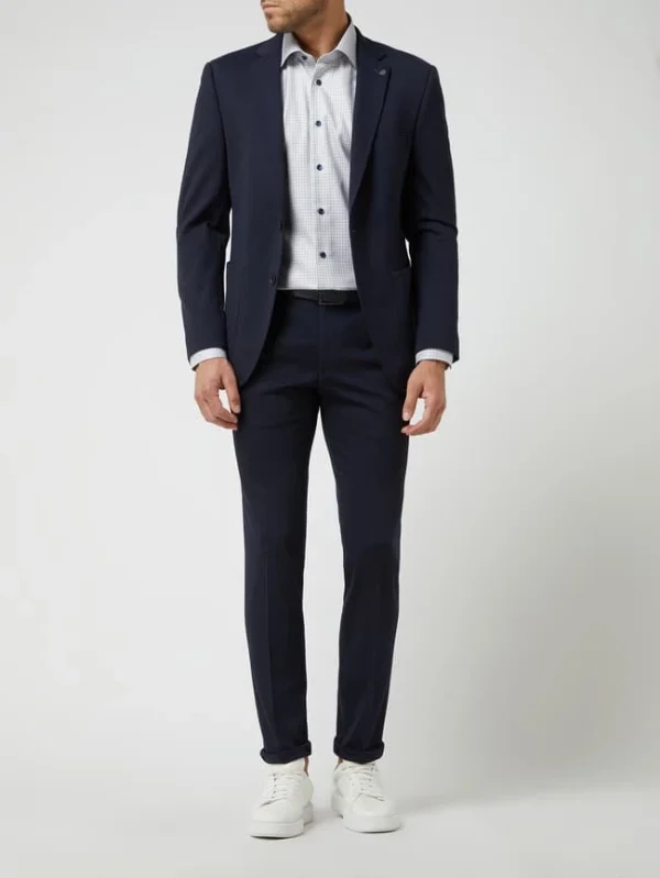 Am billigsten ? DIGEL Modern Fit 2-Knopf-Sakko Aus Jersey Modell ‘Edison’ – Marineblau ✨ 1