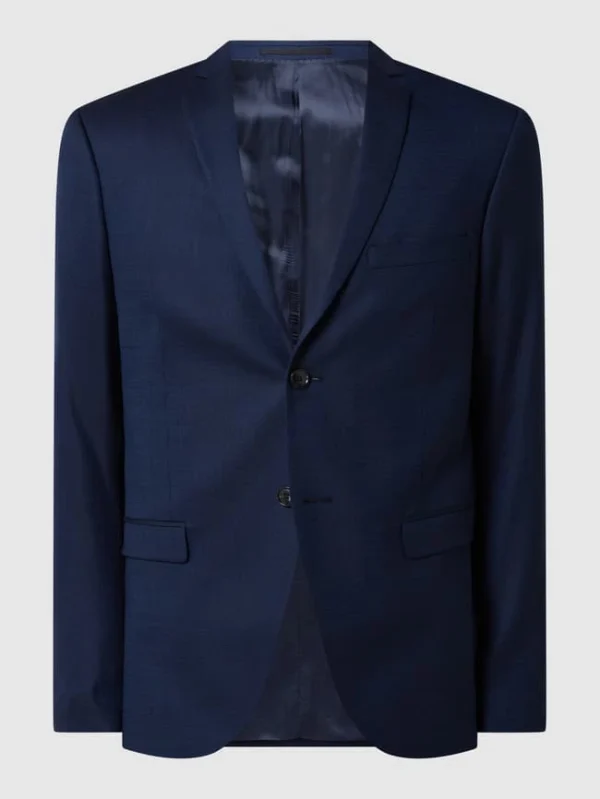 Coupon ? Tiger Of Sweden Slim Fit 2-Knopf-Sakko Aus Woll-Elasthan-Mix Modell ‘Jil’ – Blau ✔️ 3