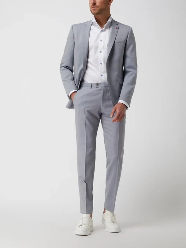 Auslauf ? DIGEL Slim Fit 2-Knopf-Sakko Aus Schurwolle Modell ‘Rod’ – Hellblau ? 1